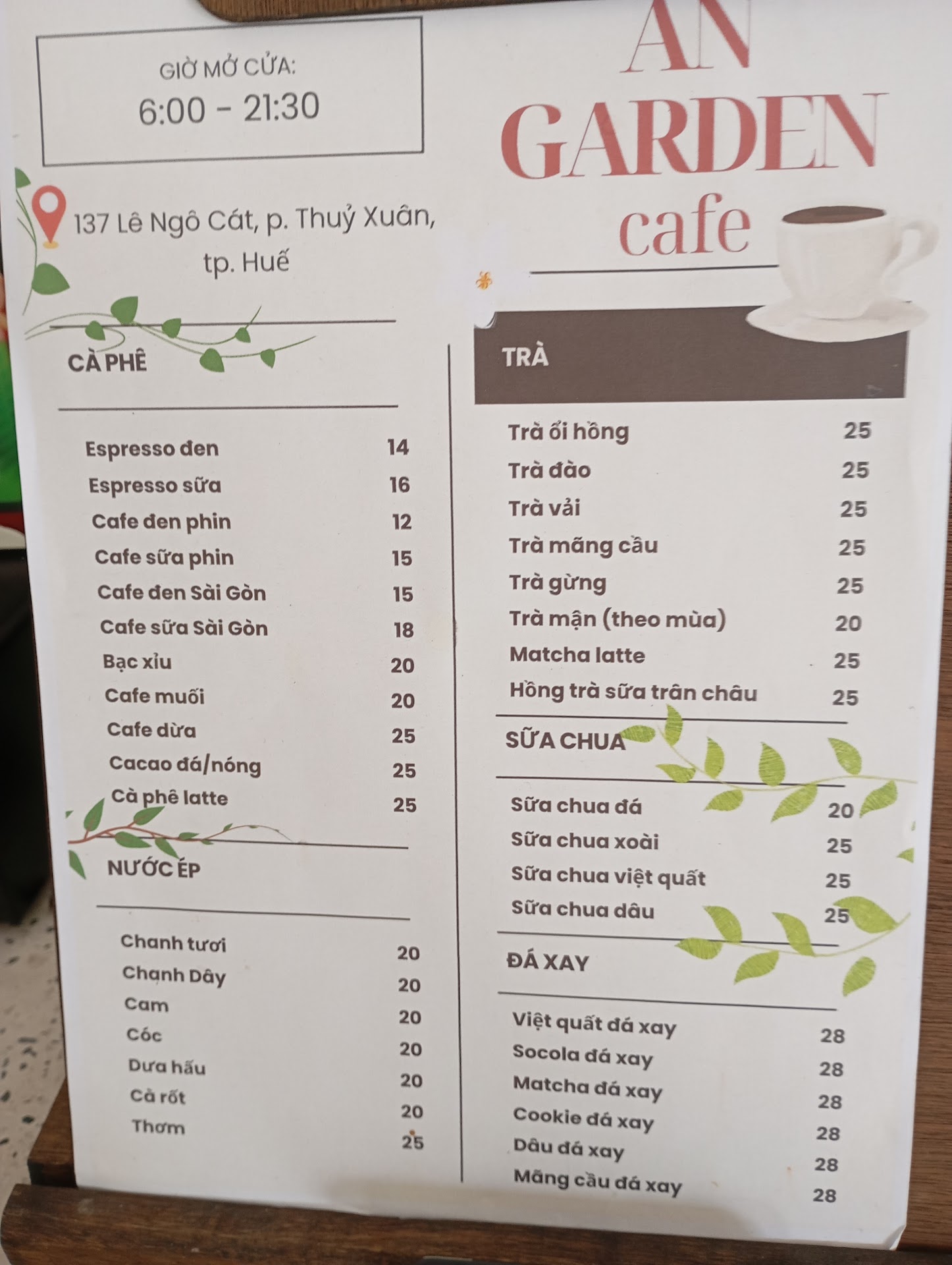 Angarden - Coffee work shop Huế